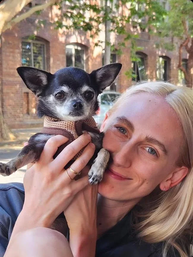 Megan with her dog
